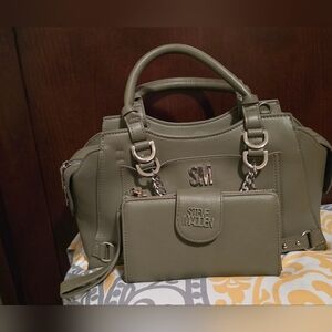 Steve Madden Sage Green Satchel and Wallet Set